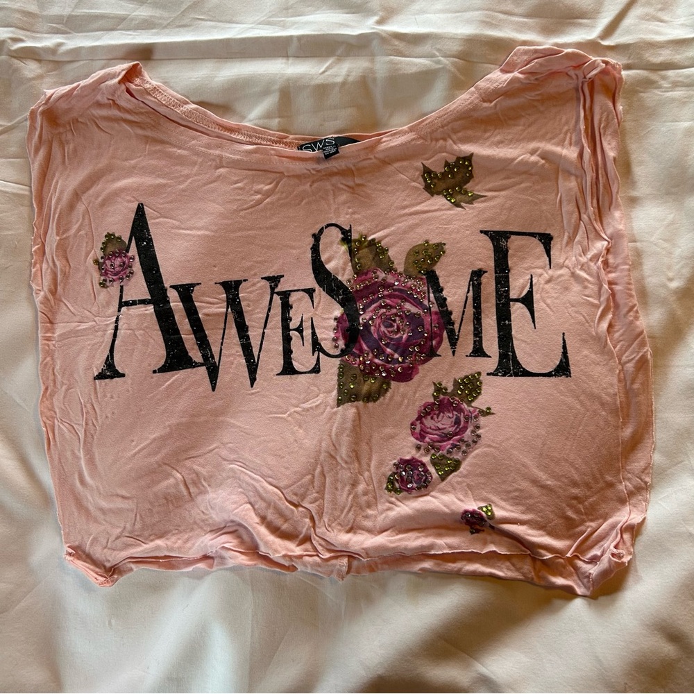 💖2 for $20 - Medium Awesome Pink Women's Crop Top